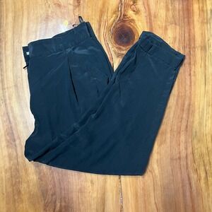 Roberto Cavalli Women's Dress Pants Black Silk Pleated 46 Career Formal H17